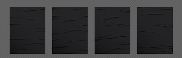 Free vector realistic set of black glued wall posters