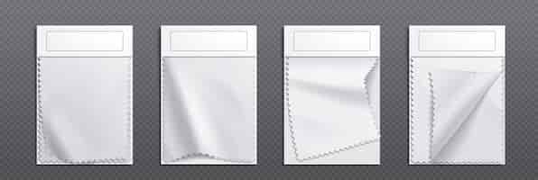 Free vector realistic set of blank fabric swatches