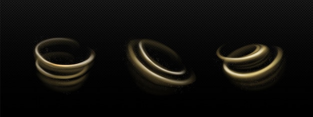 Free vector realistic set of golden dust motion effects