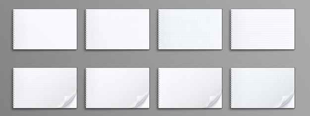 Бесплатное векторное изображение Реалистичный набор макетов ноутбуков изолирован