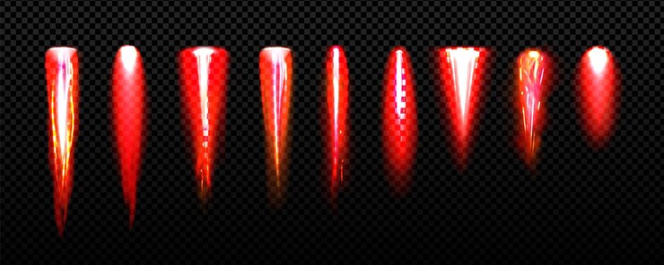 Free Vector realistic set of rocket fire trails