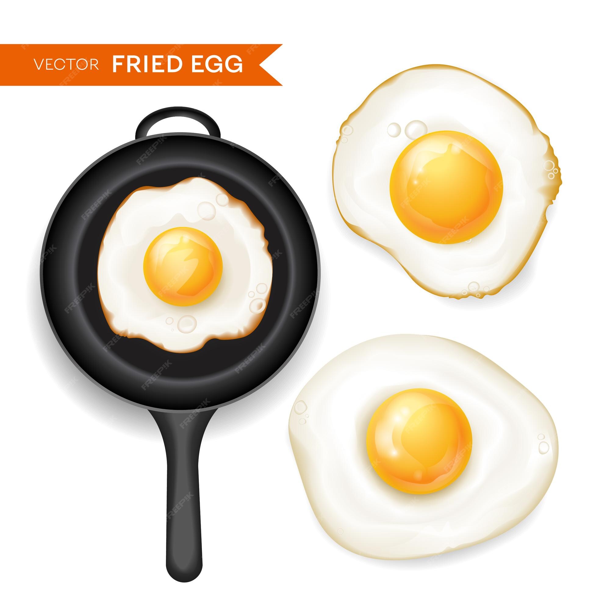 Premium Vector  Fried egg sunny side up eggs vector flat design realistic  illustration art