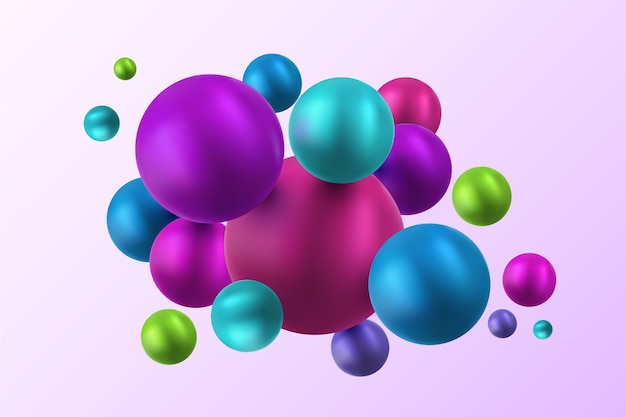 Realistic shiny spheres background