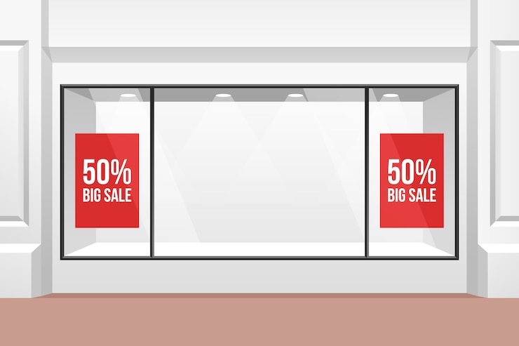 Free Vector realistic shop window illustration