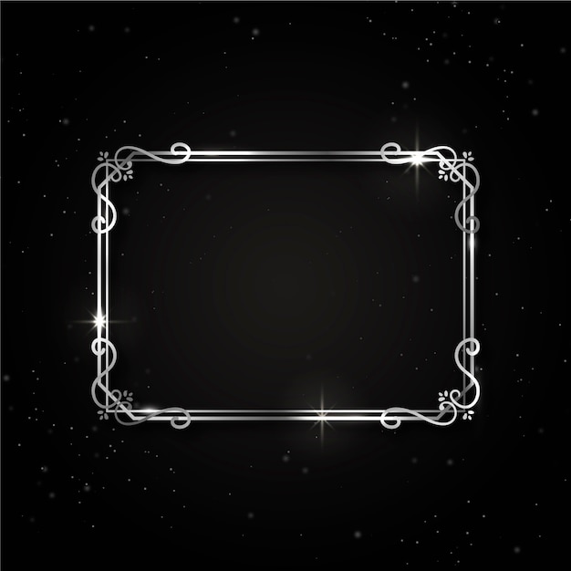 Free vector realistic silver frame design