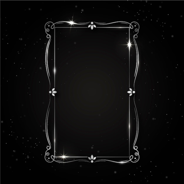 Free vector realistic silver frame design