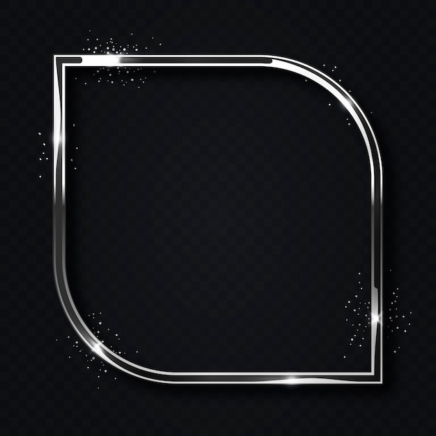 Бесплатное векторное изображение Реалистичная серебряная рамка-шаблон