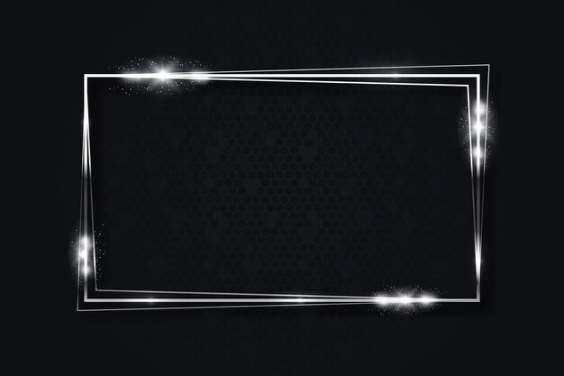 Realistic silver frame template