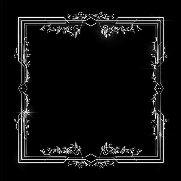 Realistic silver frame template