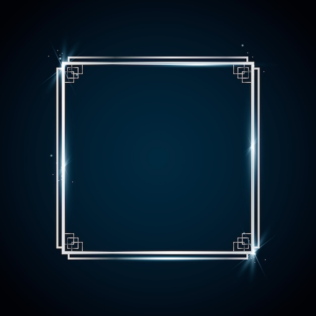 Free vector realistic silver frame template