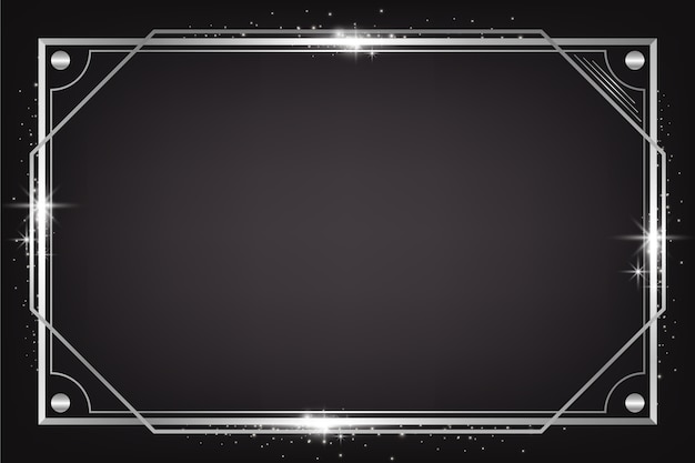 Realistic silver frame template