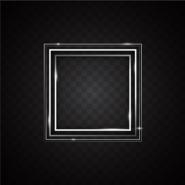 Free vector realistic silver frame