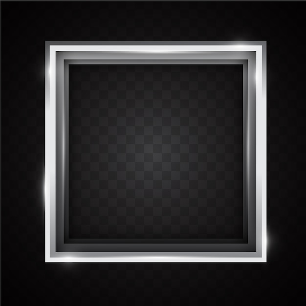 Free vector realistic silver frame