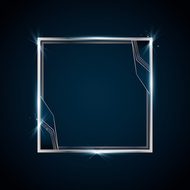 Free vector realistic silver frame