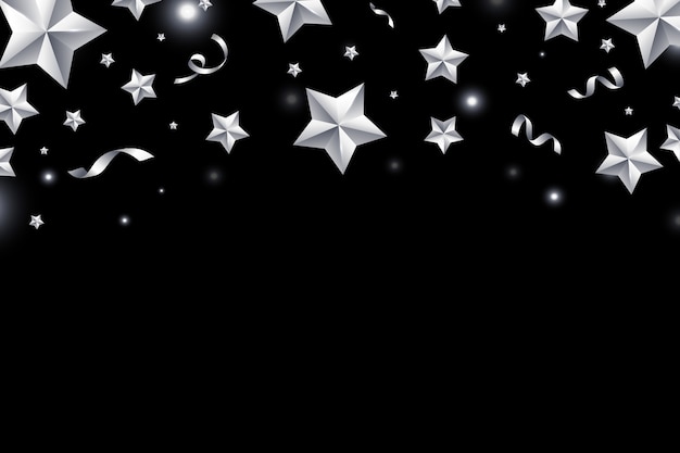 Free vector realistic silver stars background