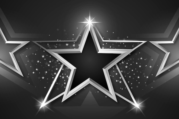 Free vector realistic silver stars background