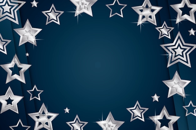 無料ベクター 現実的な銀の星の背景
