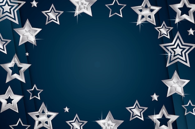 Free vector realistic silver stars background