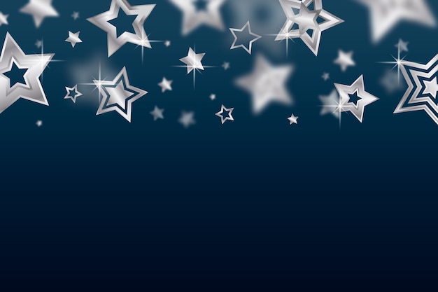 Бесплатное векторное изображение Реалистичные серебряные звезды фон