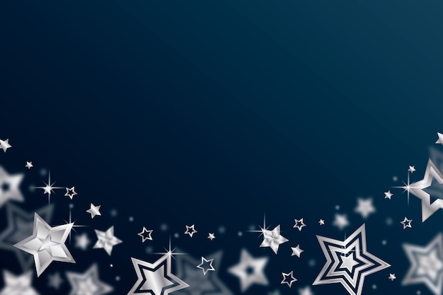 Free vector realistic silver stars background