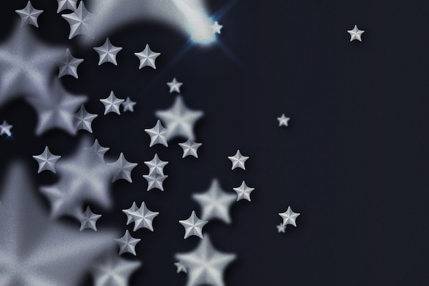 Realistic silver stars background