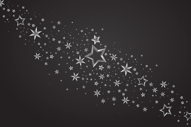 Realistic silver stars background