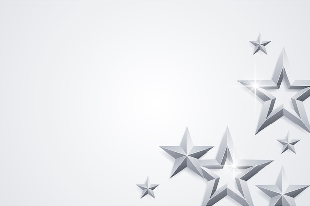 Free vector realistic silver stars background