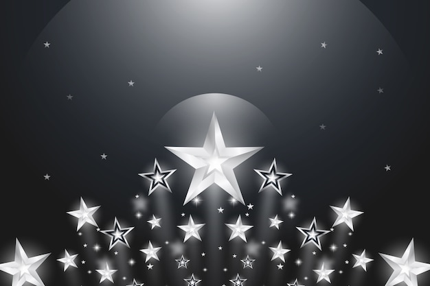 Free vector realistic silver stars background