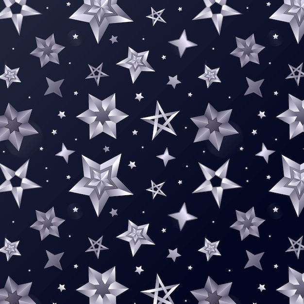 Free vector realistic silver stars pattern design