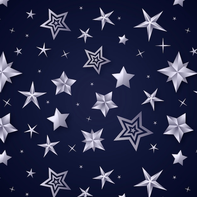 Free vector realistic silver stars pattern design