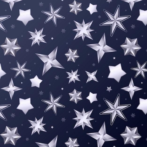 Realistic silver stars pattern design