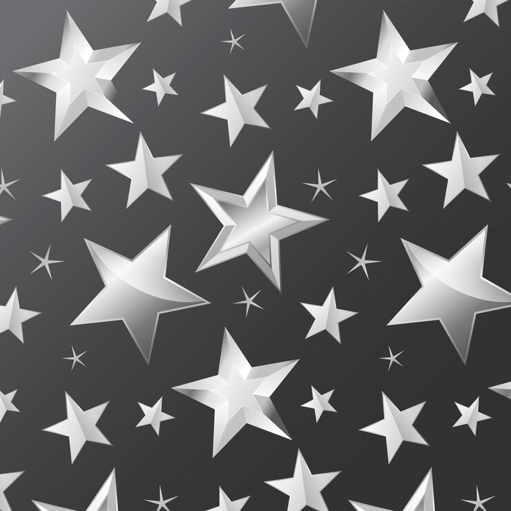 Free Vector realistic silver stars pattern