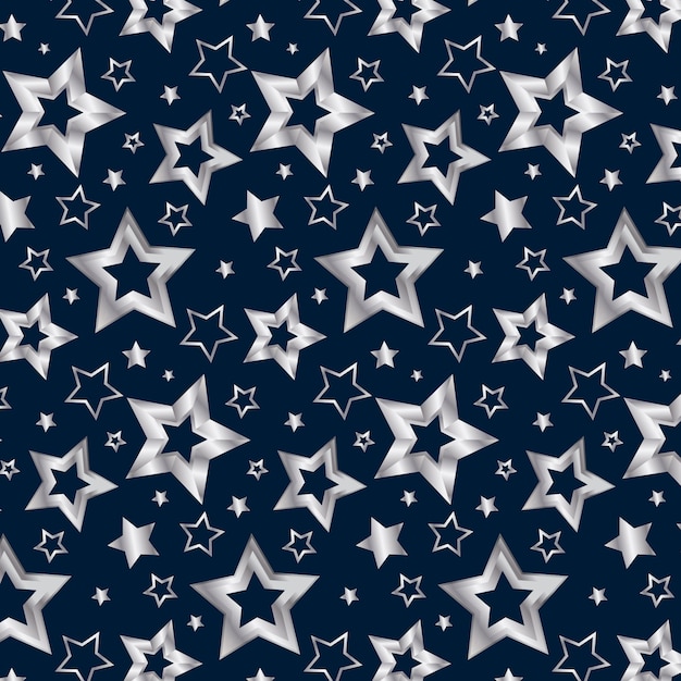 Free vector realistic silver stars pattern