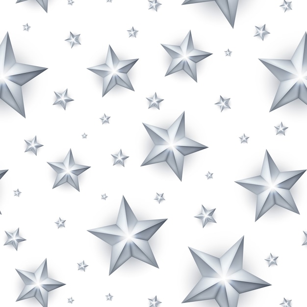 Free vector realistic silver stars pattern