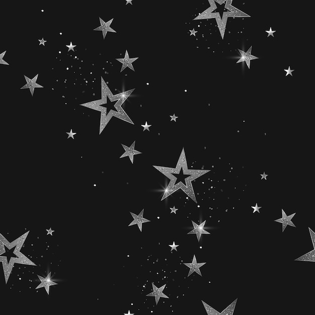 Realistic silver stars pattern