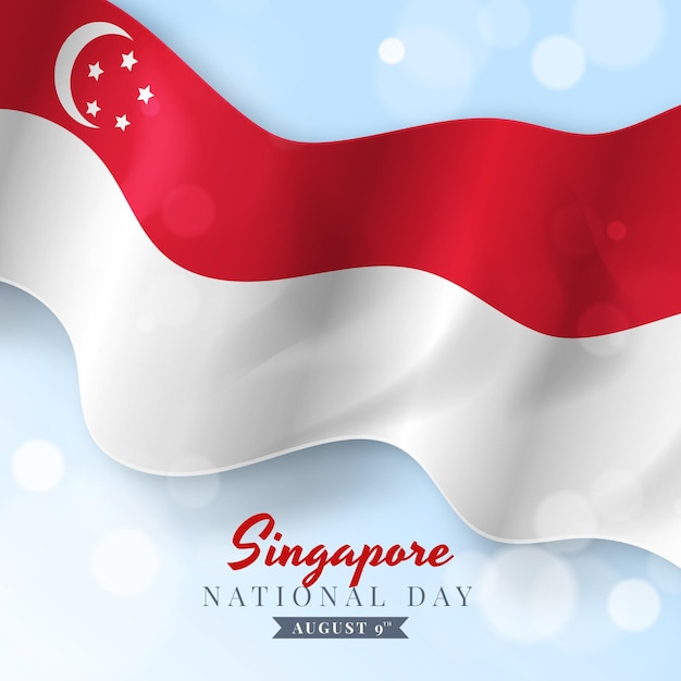 Illustrazione realistica della festa nazionale di singapore