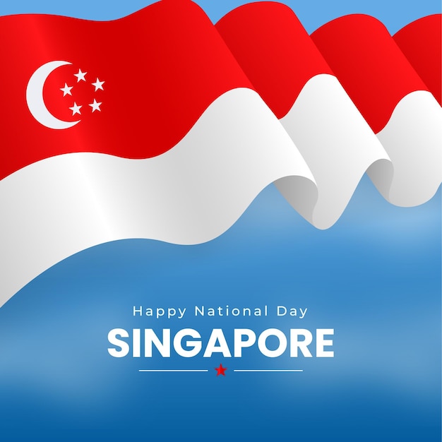 Illustrazione realistica della festa nazionale di singapore