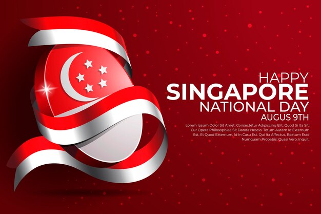 Реалистичная иллюстрация национального дня сингапура