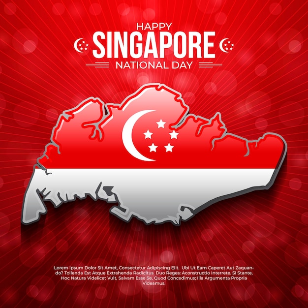 Реалистичная иллюстрация национального дня сингапура