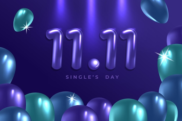 Realistic single's day background