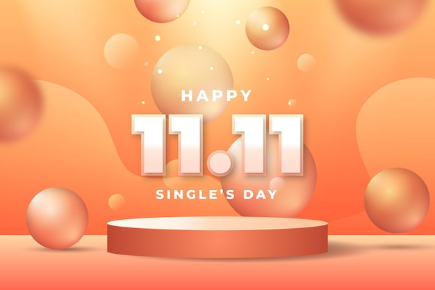 Realistic single's day background