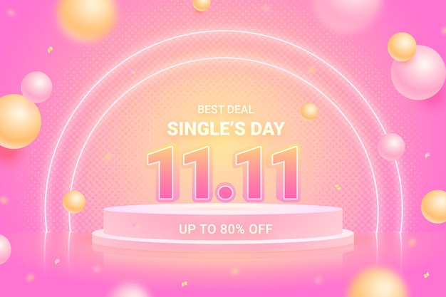 Realistic single's day background