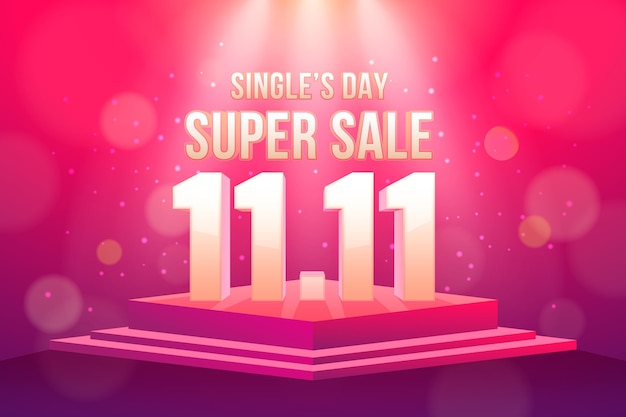 Realistic singles day bokeh effect