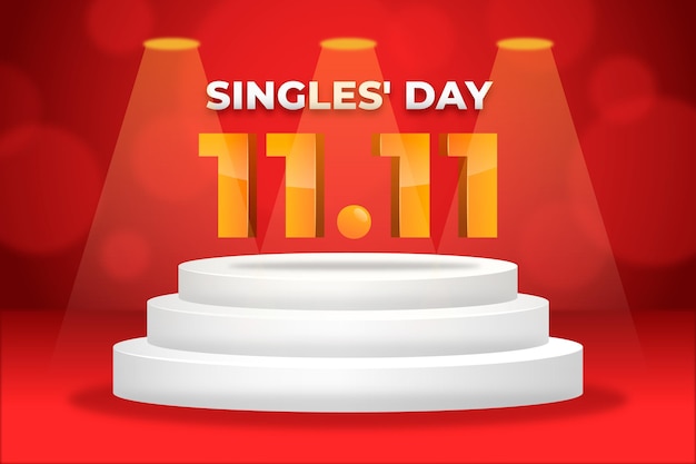 Realistic singles day concept