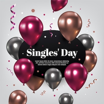 Realistic singles day concept