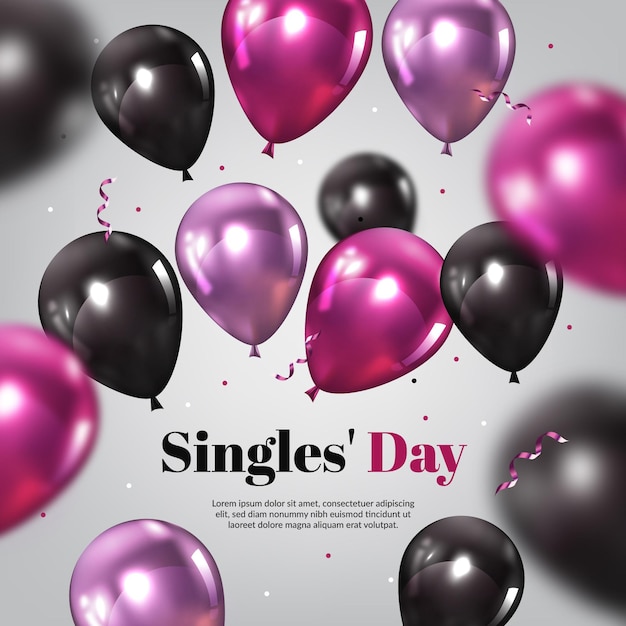 Free vector realistic singles day