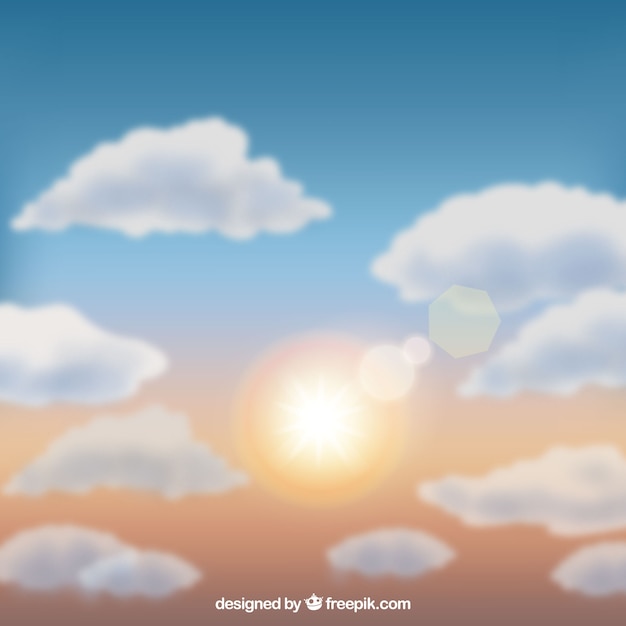 Free vector realistic sky background with clouds