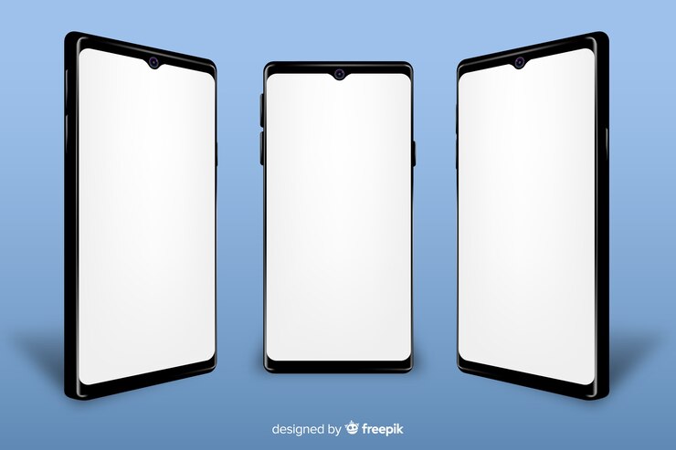 Free Vector realistic smartphone with mock-up