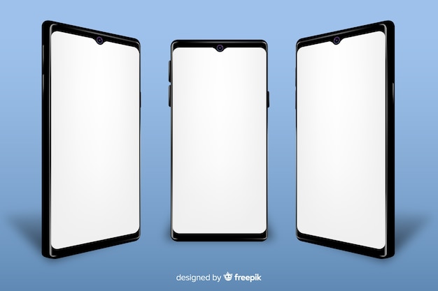 Realistic smartphone with mock-up