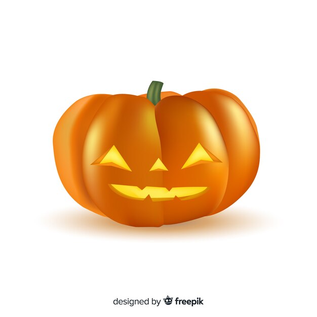 Realistic smiley halloween pumpkin